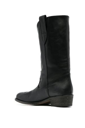 Black leather leather western-style boots VIA ROMA 15 | 3381NERO